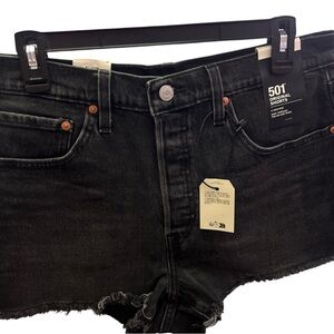 Levi's Black Denim 501 Shorts
